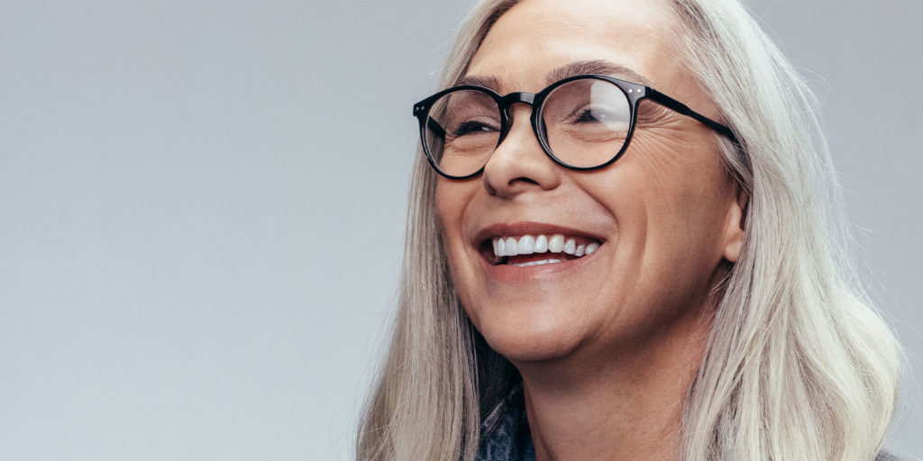 dental implant patient smiling.